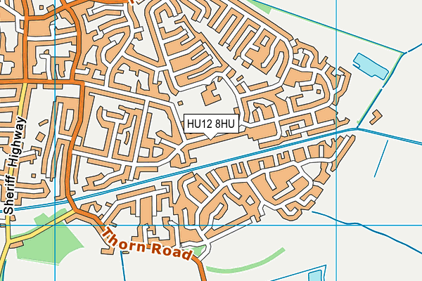 HU12 8HU map - OS VectorMap District (Ordnance Survey)