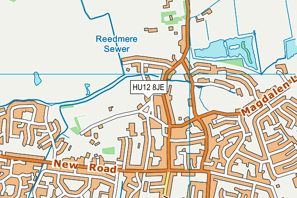 HU12 8JE map - OS VectorMap District (Ordnance Survey)