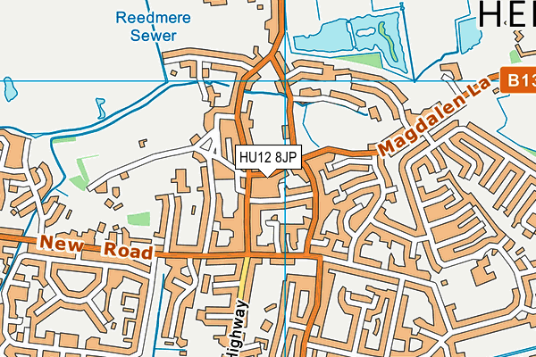 HU12 8JP map - OS VectorMap District (Ordnance Survey)