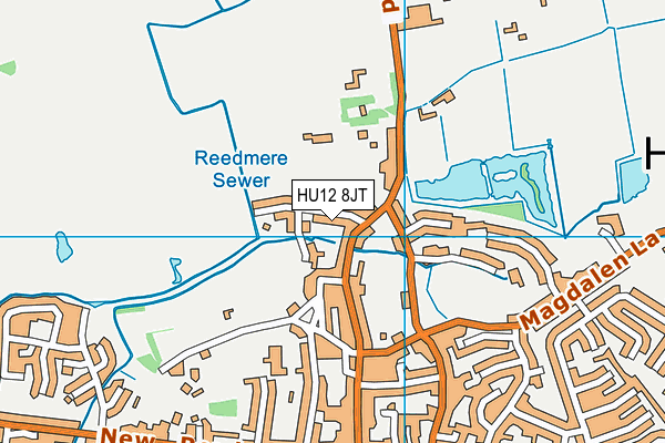 HU12 8JT map - OS VectorMap District (Ordnance Survey)