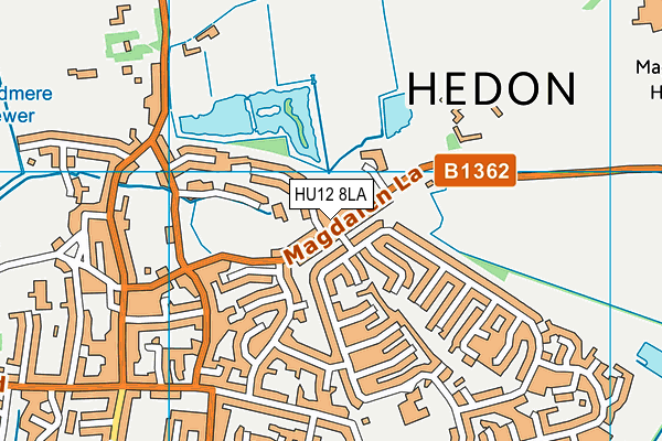 HU12 8LA map - OS VectorMap District (Ordnance Survey)