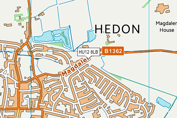 HU12 8LB map - OS VectorMap District (Ordnance Survey)