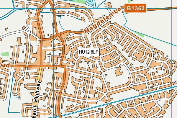 HU12 8LF map - OS VectorMap District (Ordnance Survey)