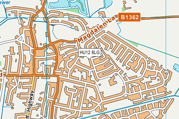 HU12 8LG map - OS VectorMap District (Ordnance Survey)