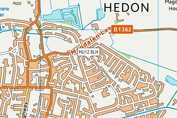 HU12 8LH map - OS VectorMap District (Ordnance Survey)