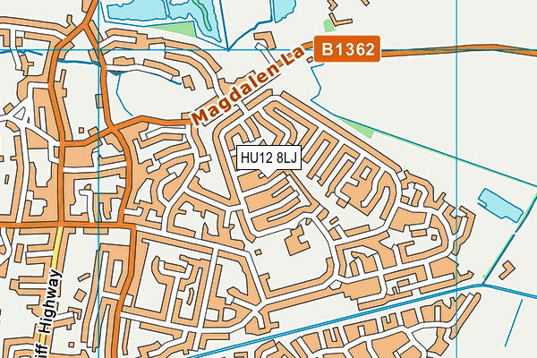HU12 8LJ map - OS VectorMap District (Ordnance Survey)