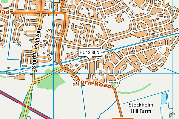 HU12 8LN map - OS VectorMap District (Ordnance Survey)