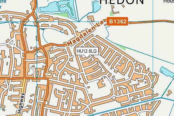 HU12 8LQ map - OS VectorMap District (Ordnance Survey)