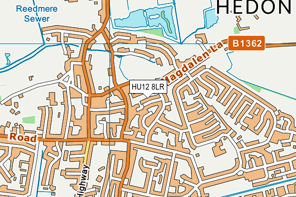 HU12 8LR map - OS VectorMap District (Ordnance Survey)