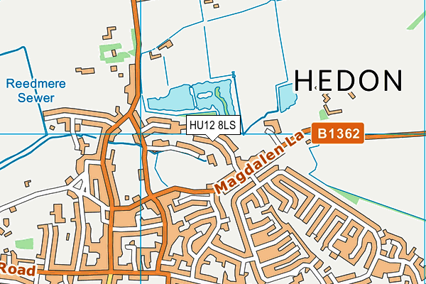 HU12 8LS map - OS VectorMap District (Ordnance Survey)