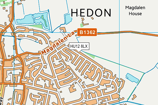 HU12 8LX map - OS VectorMap District (Ordnance Survey)