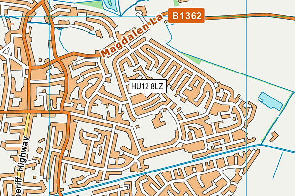 HU12 8LZ map - OS VectorMap District (Ordnance Survey)