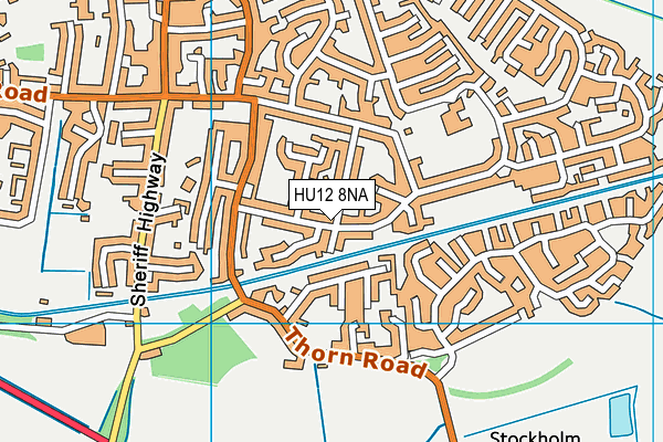 HU12 8NA map - OS VectorMap District (Ordnance Survey)