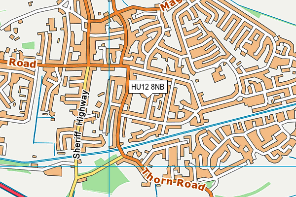 HU12 8NB map - OS VectorMap District (Ordnance Survey)