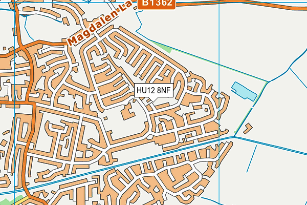 HU12 8NF map - OS VectorMap District (Ordnance Survey)