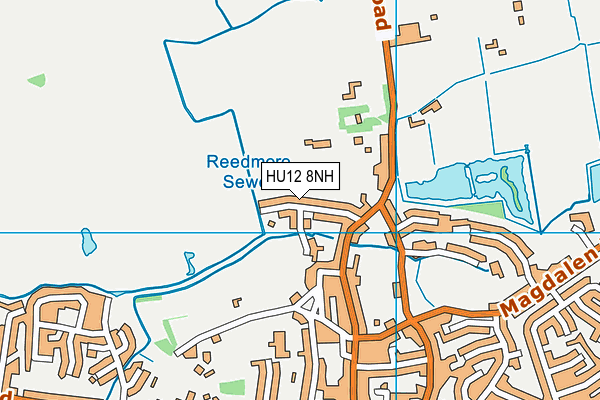HU12 8NH map - OS VectorMap District (Ordnance Survey)