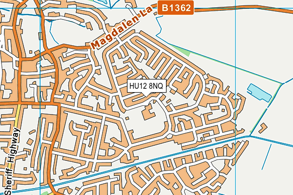 HU12 8NQ map - OS VectorMap District (Ordnance Survey)