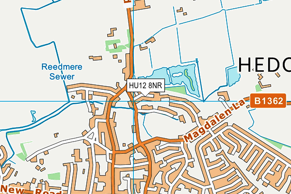 HU12 8NR map - OS VectorMap District (Ordnance Survey)