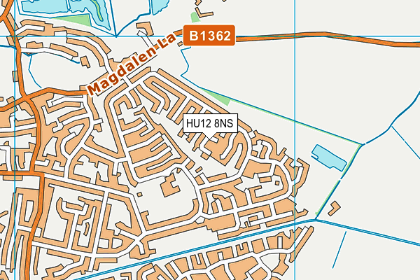 HU12 8NS map - OS VectorMap District (Ordnance Survey)