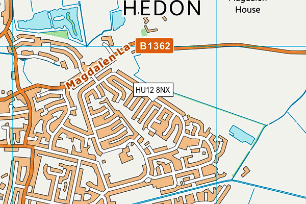 HU12 8NX map - OS VectorMap District (Ordnance Survey)
