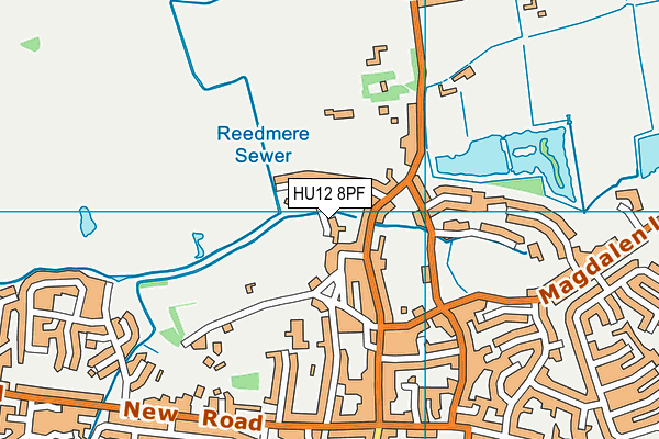 HU12 8PF map - OS VectorMap District (Ordnance Survey)