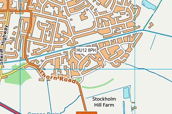 HU12 8PH map - OS VectorMap District (Ordnance Survey)