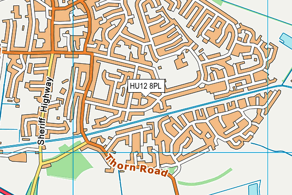 HU12 8PL map - OS VectorMap District (Ordnance Survey)
