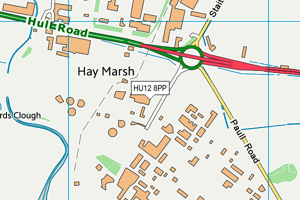 HU12 8PP map - OS VectorMap District (Ordnance Survey)