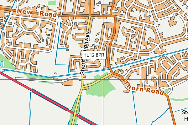 HU12 8PR map - OS VectorMap District (Ordnance Survey)