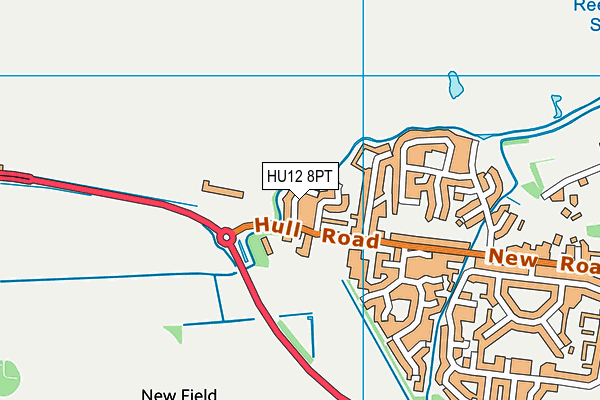 HU12 8PT map - OS VectorMap District (Ordnance Survey)