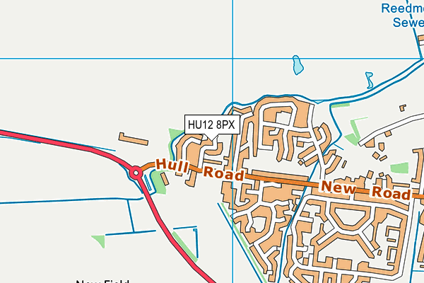 HU12 8PX map - OS VectorMap District (Ordnance Survey)