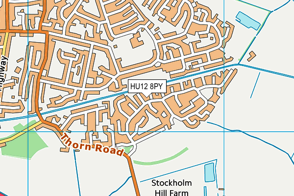 HU12 8PY map - OS VectorMap District (Ordnance Survey)