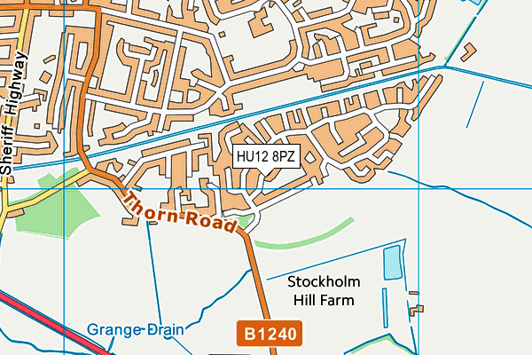 HU12 8PZ map - OS VectorMap District (Ordnance Survey)