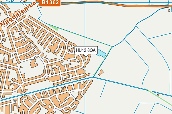 HU12 8QA map - OS VectorMap District (Ordnance Survey)