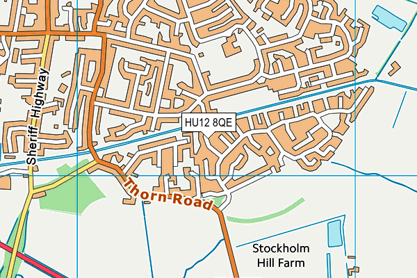 HU12 8QE map - OS VectorMap District (Ordnance Survey)