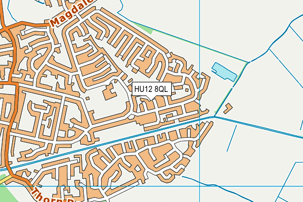 HU12 8QL map - OS VectorMap District (Ordnance Survey)