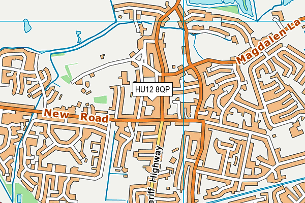 HU12 8QP map - OS VectorMap District (Ordnance Survey)