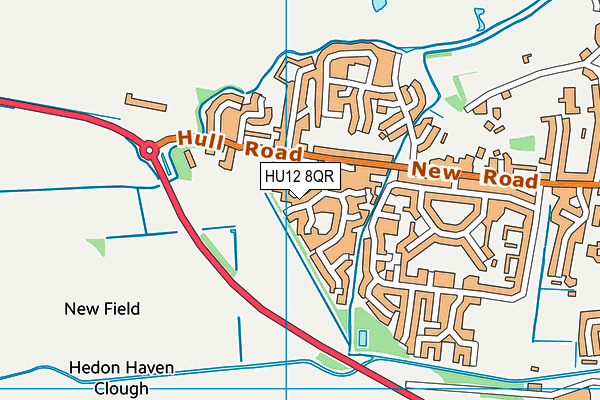 HU12 8QR map - OS VectorMap District (Ordnance Survey)