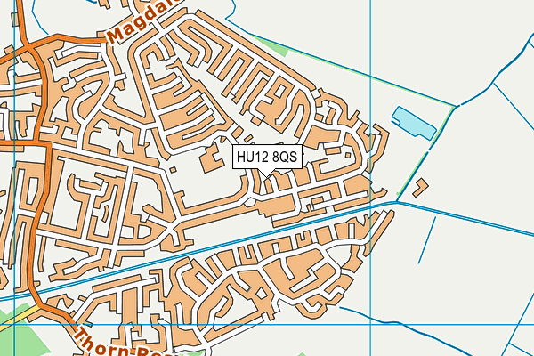 HU12 8QS map - OS VectorMap District (Ordnance Survey)