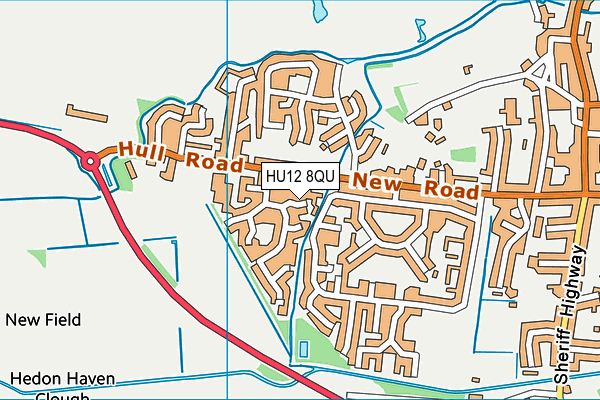 HU12 8QU map - OS VectorMap District (Ordnance Survey)