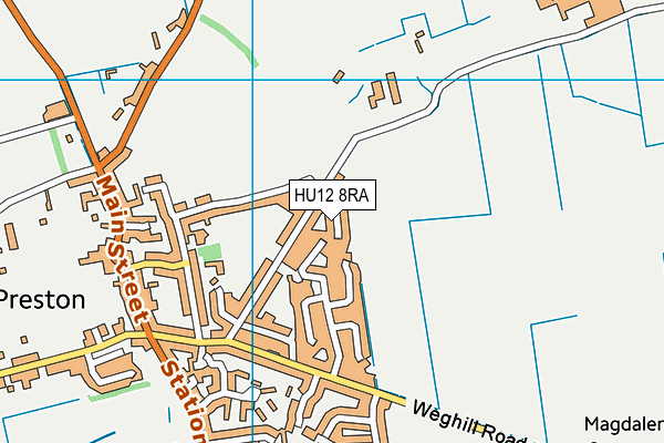 HU12 8RA map - OS VectorMap District (Ordnance Survey)