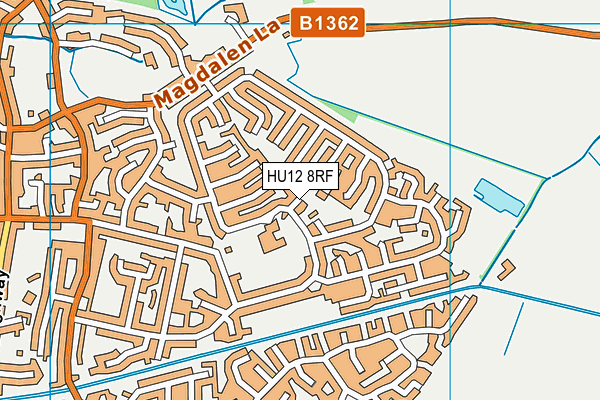 HU12 8RF map - OS VectorMap District (Ordnance Survey)