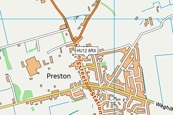 HU12 8RX map - OS VectorMap District (Ordnance Survey)