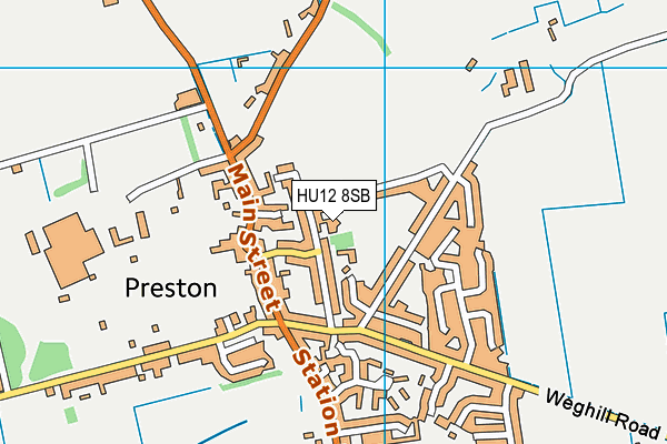 HU12 8SB map - OS VectorMap District (Ordnance Survey)