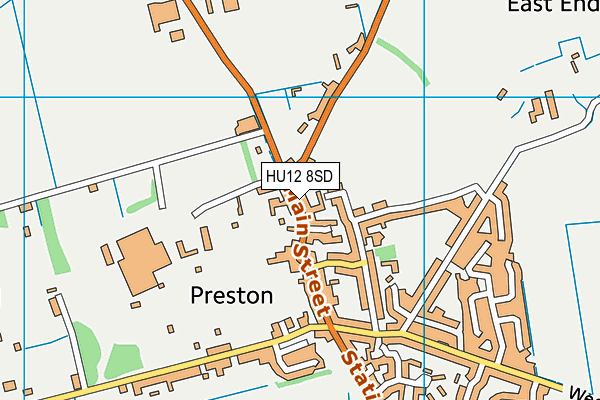 HU12 8SD map - OS VectorMap District (Ordnance Survey)