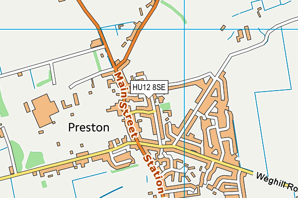 HU12 8SE map - OS VectorMap District (Ordnance Survey)