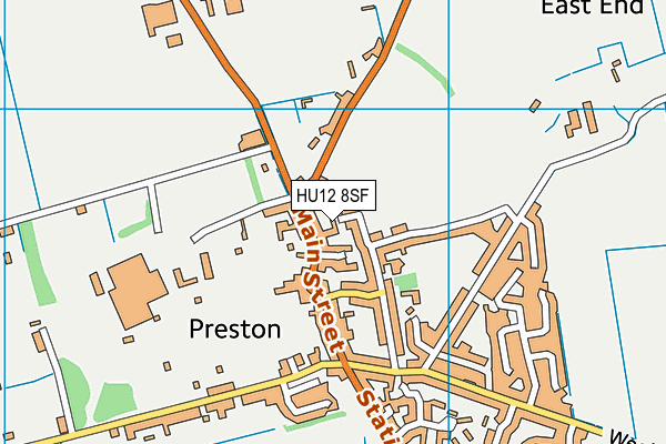 HU12 8SF map - OS VectorMap District (Ordnance Survey)