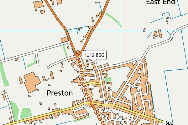 HU12 8SG map - OS VectorMap District (Ordnance Survey)