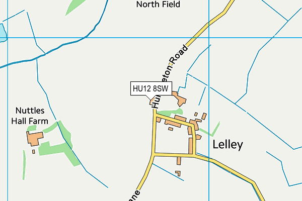 HU12 8SW map - OS VectorMap District (Ordnance Survey)