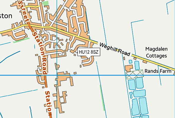 HU12 8SZ map - OS VectorMap District (Ordnance Survey)